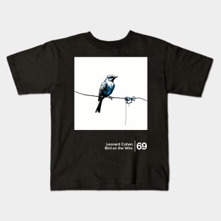 Bird on the Wire - Minimalist Graphic Design Artwork Kids T-Shirt